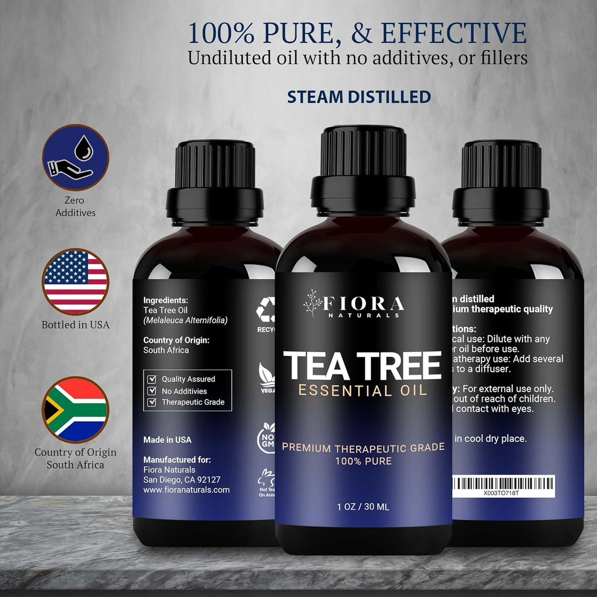 Tea tree Essential Oils - 30 mL (1 oz) - Pure Therapeutic Grade Oil for  Diffuser