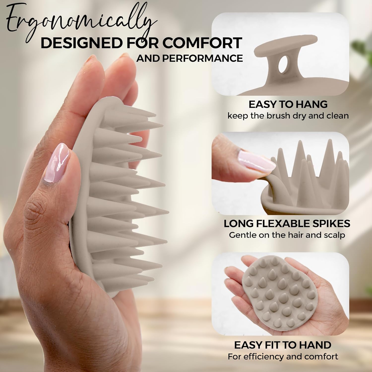 Scalp Massager - Shampoo Brush - Ivory Fiora Naturals Scalp Massager - Shampoo Brush - Ivory Fiora Naturals