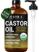Organic Castor Oil for Hair Growth - USDA Certified, 16oz Glass Bottle with Pump