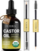Organic Castor oil - Pure USDA Certified Cold Pressed Hexane-Free Castor oil for Hair Growth - Eyelash Growth Serum - Growth for Lashes and Eyebrows